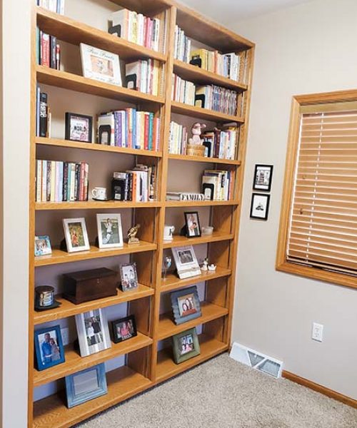 bookcase organized