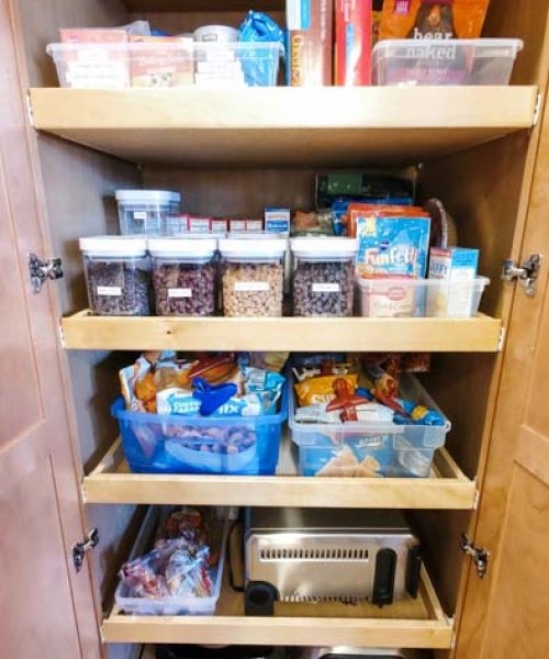 pantry cupboard organized
